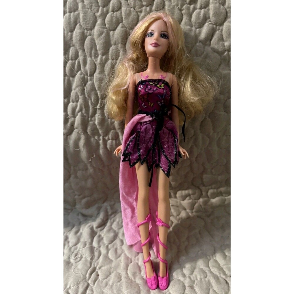 2008 Barbie Mariposa Magic Wings Doll Butterfly Dress Shoes Mattel No Wings